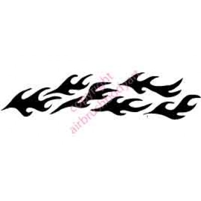 0029 flames band re-usable stencil