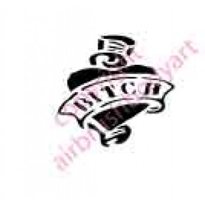 0055 bitch heart re-usable stencil