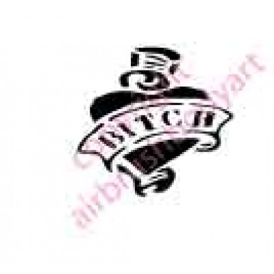 0055 bitch heart re-usable stencil