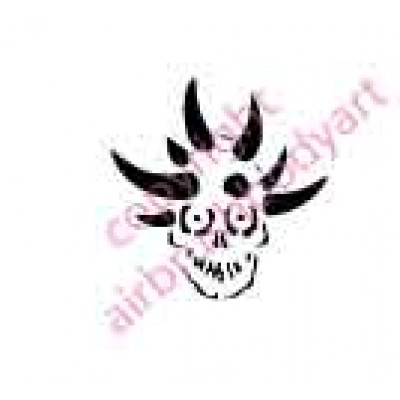 0117 skull re-usable stencil