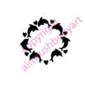 0140 dolphin belly button re-usable stencil