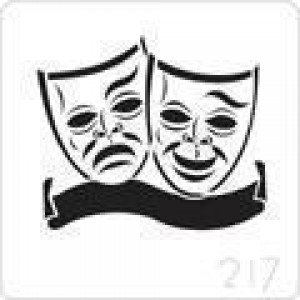 0742 reusable comedy / tragedy stencil