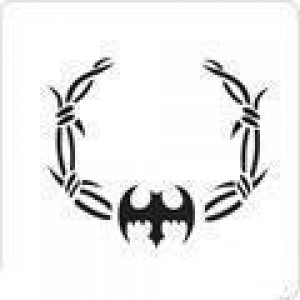 0828 reusable bat belly button stencil