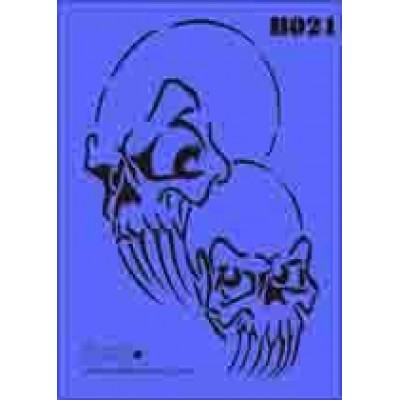 b21 xxl skull stencil 250mm x 350mm