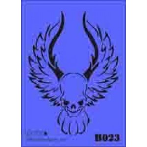b23 xxl skull wings stencil 250mm x 350mm