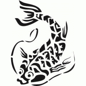 6121 koi carp / fish reusable stencil