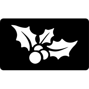 Holly and berries stencil 