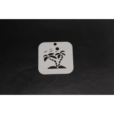 2034 Tropical Island Re-Usable Stencil