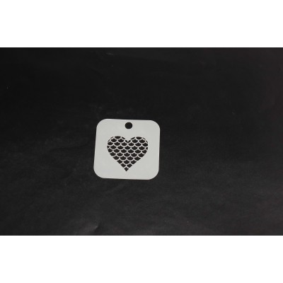 2083 Mermaid Heart Re-Usable Stencil