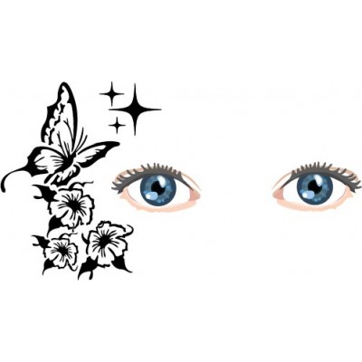Butterfly side 1 face painting stencil