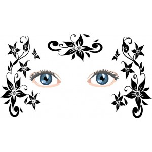 flower fantasia face painting stencil
