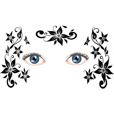 flower fantasia face painting stencil
