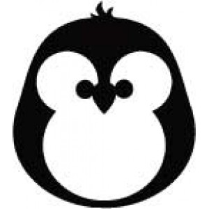 110 penguin Glitter Stamp