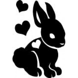 111 rabbit Glitter Stamp