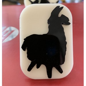 069 Llama Glitter Stamp