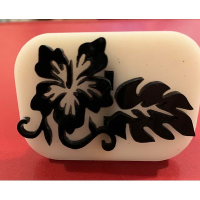 079 hibscus flower reusable glitter stamp