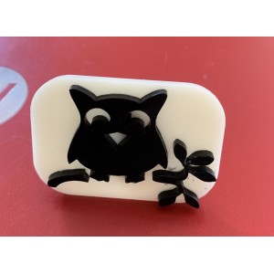 070 Owl Glitter Stamp