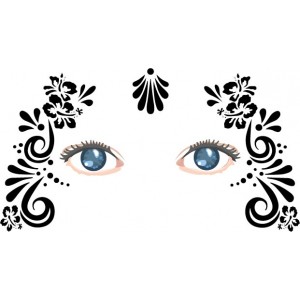 hibiscus flowers face painting stencil