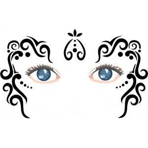 Mardi Gras face painting stencil