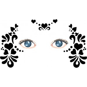 princess heart face painting stencil
