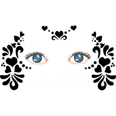 princess heart face painting stencil