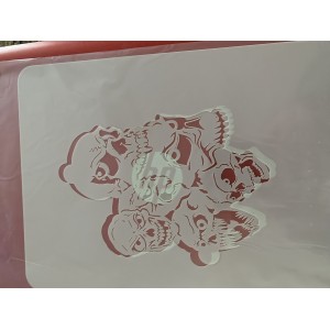 multi Skull tattoo sleeve stencil multi Skull tattoo sleeve stencil