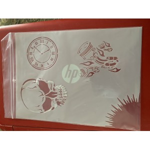 Time/ Skull tattoo sleeve stencil Time/ Skull tattoo sleeve stencil