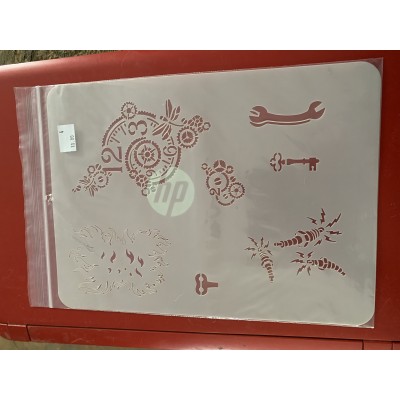 time/pistons tattoo sleeve stencil 