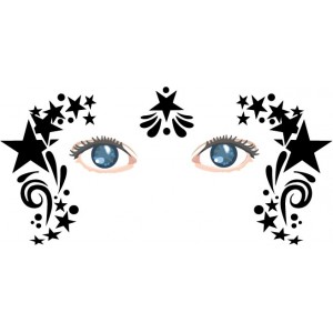 Star face painting stencil Star face painting stencil