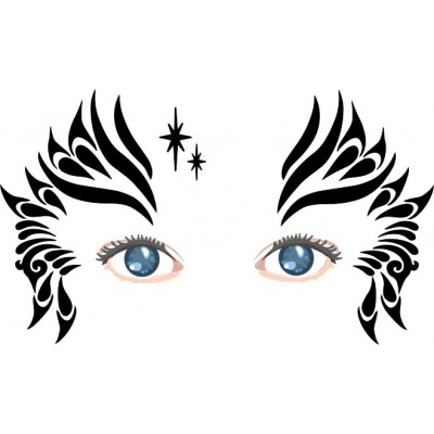 Tribal Queen  face painting stencil